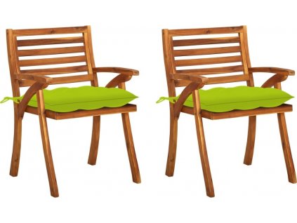 Zahradní jídelní židle s poduškami 2 ks masivní akáciové dřevo [3060858]