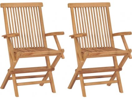 Skládací zahradní židle 2 ks masivní teakové dřevo [315443]