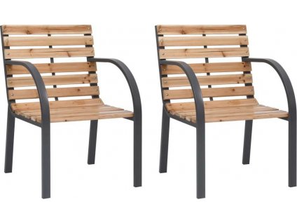 Zahradní židle 2 ks masivní jedlové dřevo [319576]