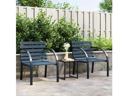 Zahradní židle 2 ks dřevo [47938] (Barva Šedá)