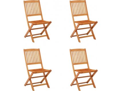 Skládací zahradní židle 4 ks masivní eukalyptové dřevo [312452]