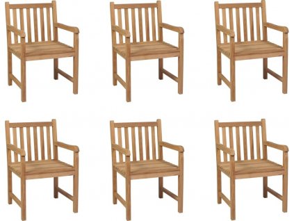 Zahradní židle 6 ks masivní teakové dřevo [3073002]