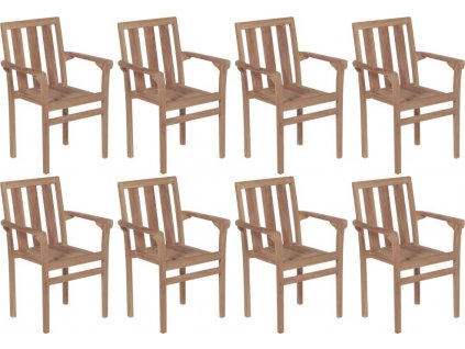 Stohovatelné zahradní židle 8 ks masivní teak [3073378]