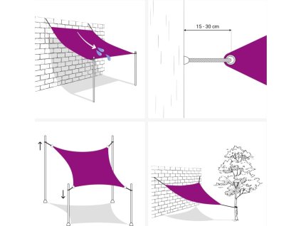 Stínící plachta oxfordská látka čtvercová 5 x 5 m [135086]