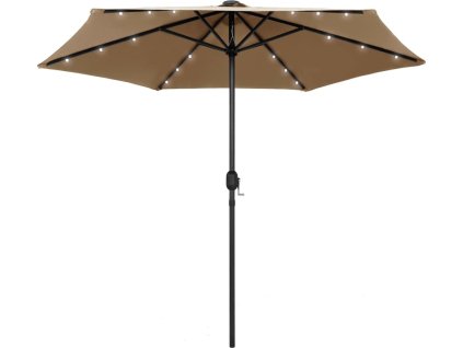 Zahradní slunečník s LED a hliníkovou tyčí 270 cm [47357] (Barva Cihlová)