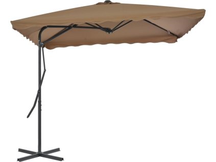 Zahradní slunečník s ocelovou tyčí 250 x 250 x 230 cm [44884] (Barva Taupe)