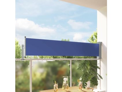 Zatahovací boční markýza / zástěna na terasu 60x300 cm [48356] (Barva Modrá)