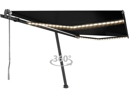 Automatická markýza LED a senzor větru 400 x 300 cm [3069754]