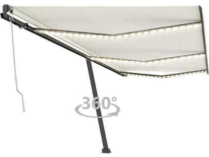 Automatická markýza LED a senzor větru 600 x 300 cm [3069812] (Barva Krémová)