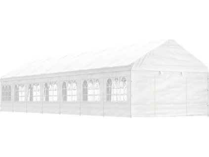 Altán se střechou bílý 15,61 x 4,08 x 3,22 m polyethylen [3155491]