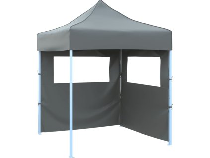 Profesionální skládací party stan 2 bočnice 2 x 2 m ocel [48884] (Barva Antracitová)