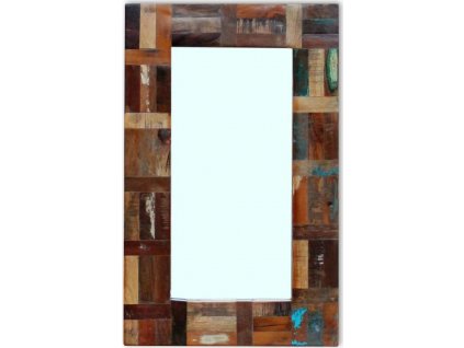 Zrcadlo masivní recyklované dřevo 80 x 50 cm [243329]