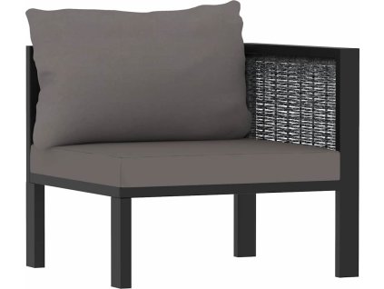 Dílčí rohová pohovka s levou područkou polyratan [49396] (Barva Antracitová)