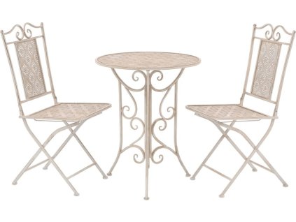 3dílný bistro set ocelový [43153] (Barva Šedá)