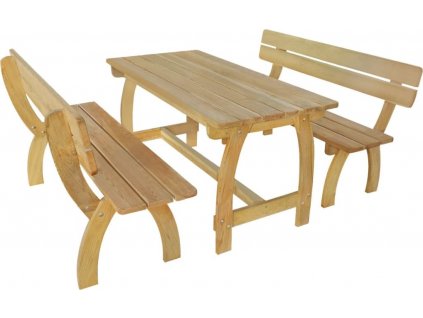 Pivní stůl se 2 lavicemi impregnované borové dřevo [273754]