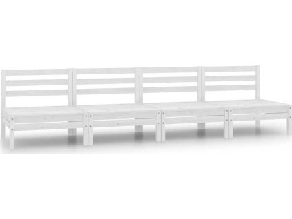 Zahradní středové pohovky 4 ks masivní borové dřevo [806593] (Barva Bílá)