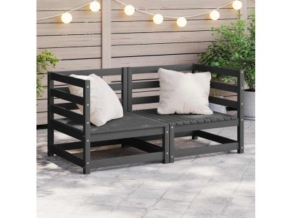 Zahradní rohové pohovky 2 ks masivní borové dřevo [805677] (Barva Šedá)