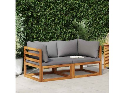 Dílčí rohové pohovky 2 ks s poduškami krémově bílé [311852] (Barva Tmavě šedá)