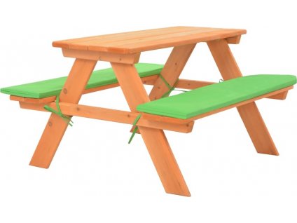 Dětský piknikový stůl s lavičkami 89 x 79 x 50 cm masivní jedle [91793]