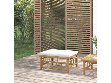 Zahradní podnožka s tmavě šedou poduškou bambus [362310] (Barva Tmavě šedá)