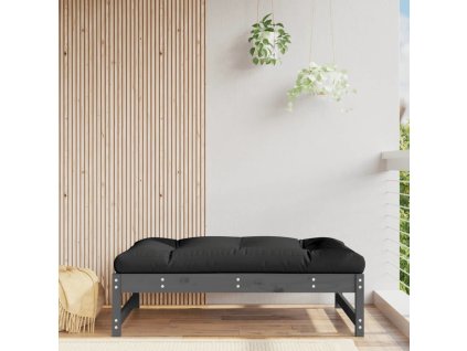 Zahradní podnožka bílá 120 x 80 cm masivní borové dřevo [825739] (Barva Šedá borovice)