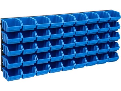 48dílná sada skladovacích zásobníků nástěnné panely modročerná [150805]