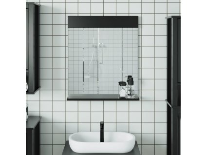 Koupelnové zrcadlo s policí BERG 60x12x70 cm masivní dřevo [358559]