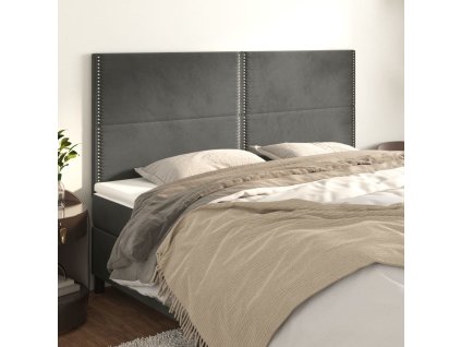 Čelo postele 180x5x118/128 cm sametové [3116253] (Barva Tmavě šedá)