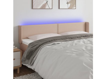 Čelo postele s LED 183 x 16 x 78/88 cm umělá kůže [3123203]