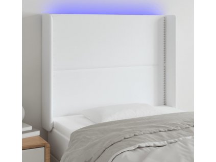 Čelo postele s LED 93 x 16 x 118/128 cm umělá kůže [3123987]