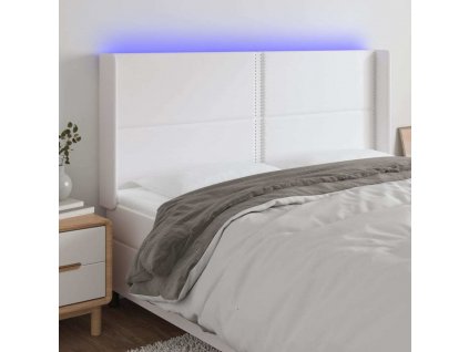 Čelo postele s LED 203 x 16 x 118/128 cm umělá kůže [3124017]