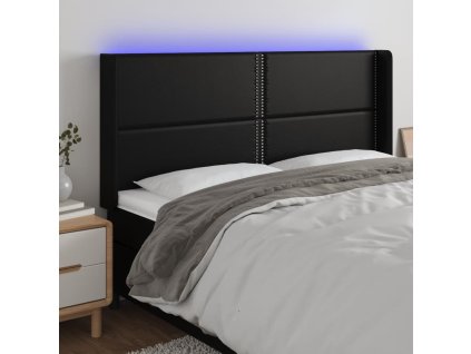 Čelo postele s LED 163 x 16 x 118/128 cm umělá kůže [3124004]