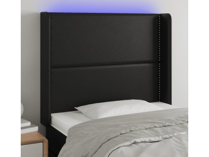 Čelo postele s LED 83 x 16 x 118/128 cm umělá kůže [3123980]
