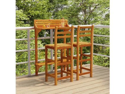 3dílný balkonový barový set masivní akáciové dřevo [3116002]