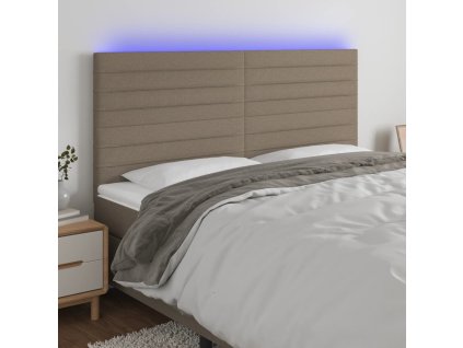 Čelo postele s LED 180x5x118/128 cm textil [3122585] (Barva Zelená)