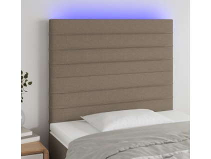 Čelo postele s LED 90x5x118/128 cm textil [3122549] (Barva Tmavě hnědá)