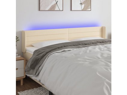 Čelo postele s LED 183 x 16 x 78/88 cm textil [3123391]