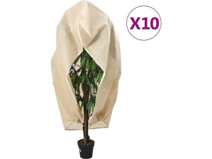 Ochranné návleky na rostliny na zip 10 ks 70 g/m² 1 x 1,55 m [3203558] (Barva Béžová)