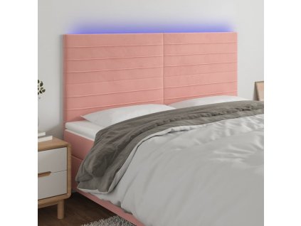 Čelo postele s LED 200x5x118/128 cm samet [3122631]