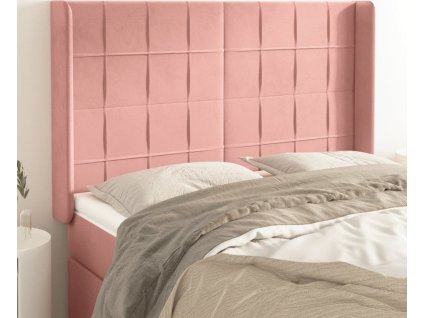 Čelo postele typu ušák 147x16x118/128 cm samet [3119629] (Barva Tmavě šedá)