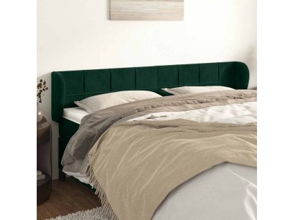 Čelo postele typu ušák 163x23x78/88 cm samet [3117201] (Barva Tmavě zelená)