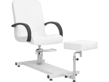 Masážní židle s podnožkou bílá 127 x 60 x 98 cm umělá kůže [110257]