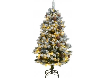 Umělý sklápěcí vánoční stromek se 150 LED a koulemi 120 cm [3210089]