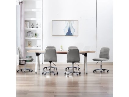 Jídelní židle 6 ks textil [3056540] (Barva Světle šedá)