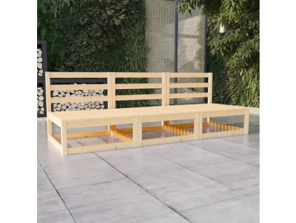 3místná zahradní pohovka masivní borovice [3075299] (Barva Hnědá)