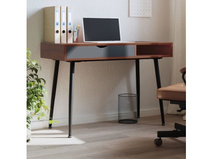 Počítačový stůl se zásuvkou hnědý 110x50x75 cm kompozitní dřevo [358621]