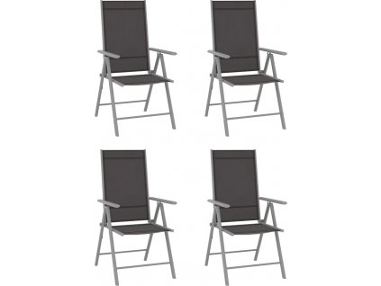 Skládací zahradní židle 4 ks textilen černé [312182]