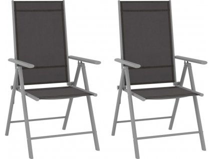 Skládací zahradní židle 2 ks textilen černé [312181]