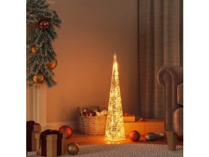 Vánoční světelný kužel 30 teplých bílých LED diod 60 cm akryl [356282]