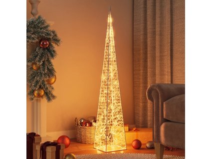 Vánoční světelný kužel 60 teplých bílých LED diod 120 cm akryl [356283]